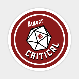 Almost Critical - Full Color Round Logo on Red Magnet